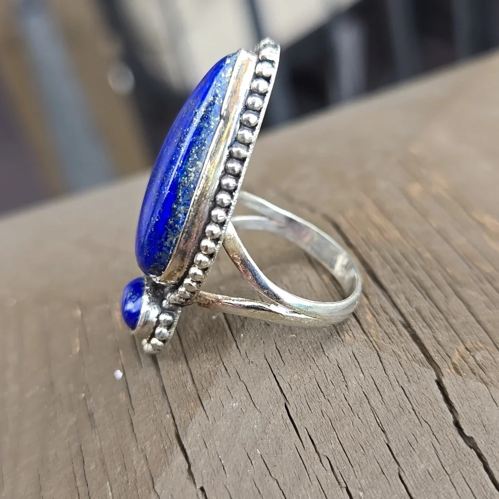 Lapis Lazuli Double Gemstone Ring